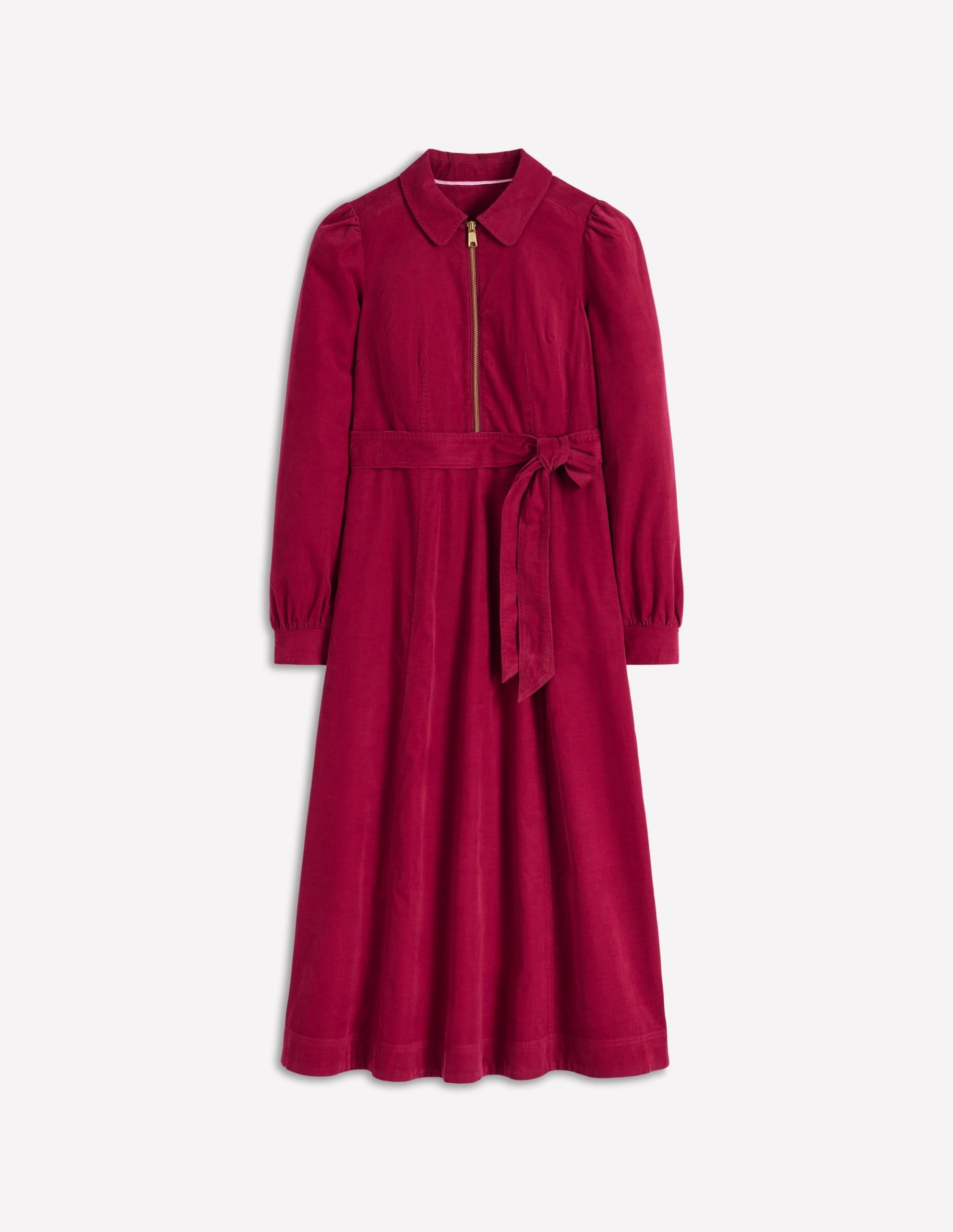 Adelaide Zip Cord Midi Dress-Burgundy Red - Image 6