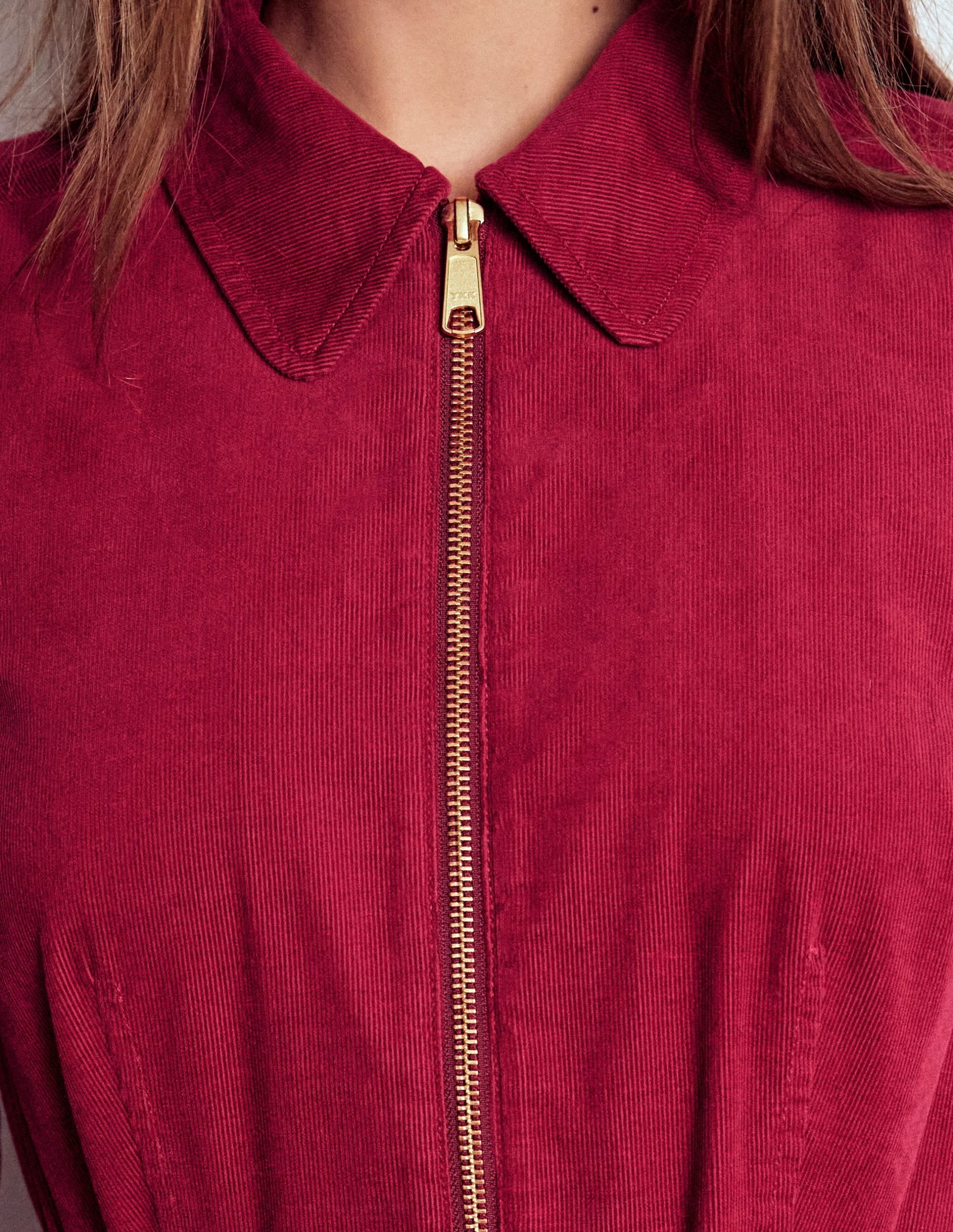 Adelaide Zip Cord Midi Dress-Burgundy Red - Image 2