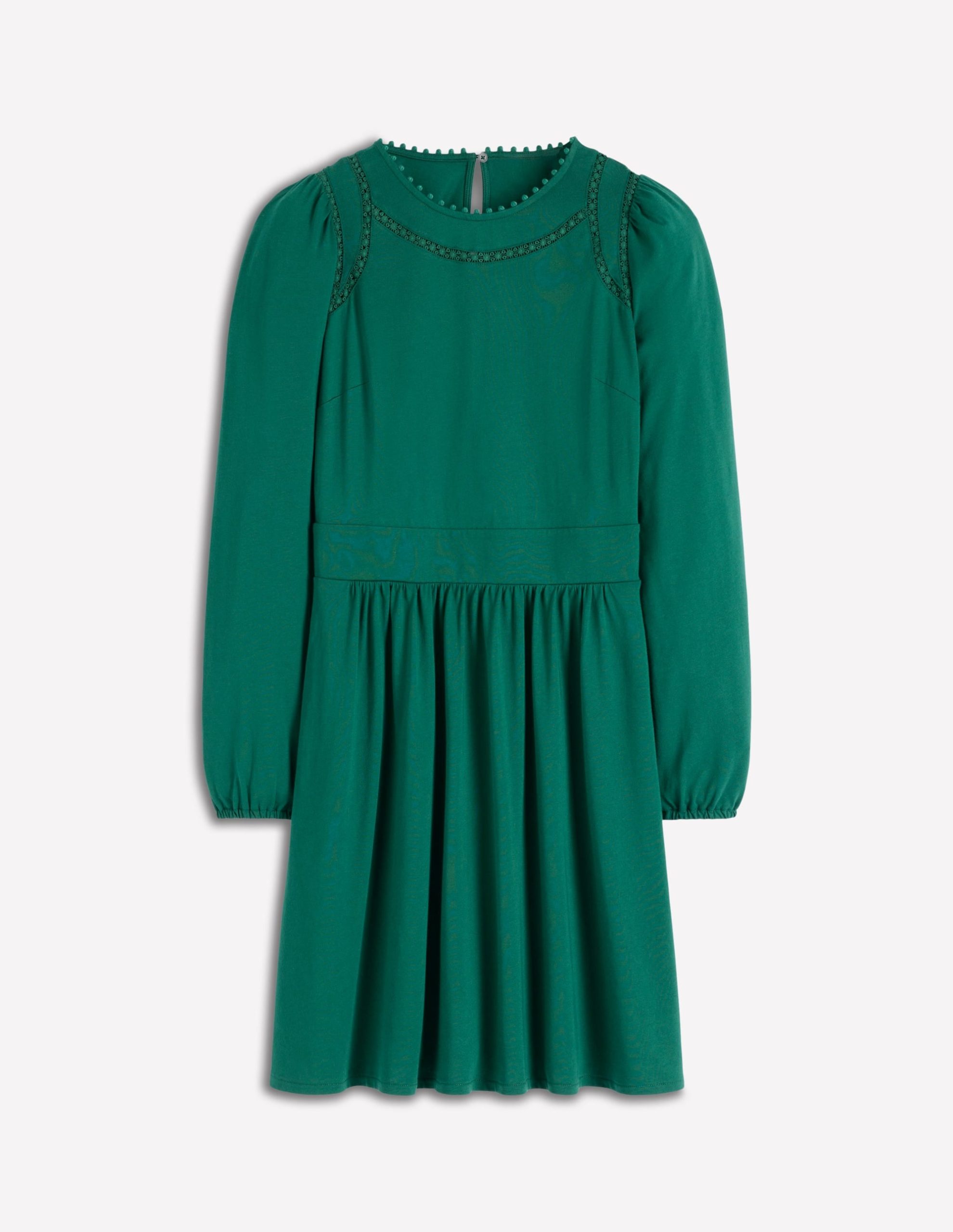 Mila Short Jersey Dress-Emerald Night - Image 5