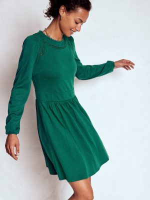 Mila Short Jersey Dress-Emerald Night