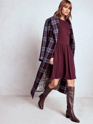 Mila Short Jersey Dress-Dark Cherry