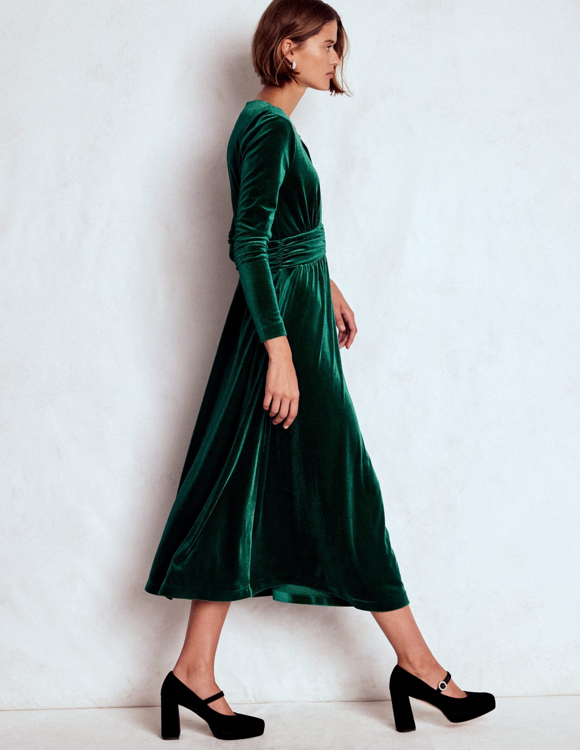 Tilda Velvet Midi Dress-Botanical Garden - Image 3