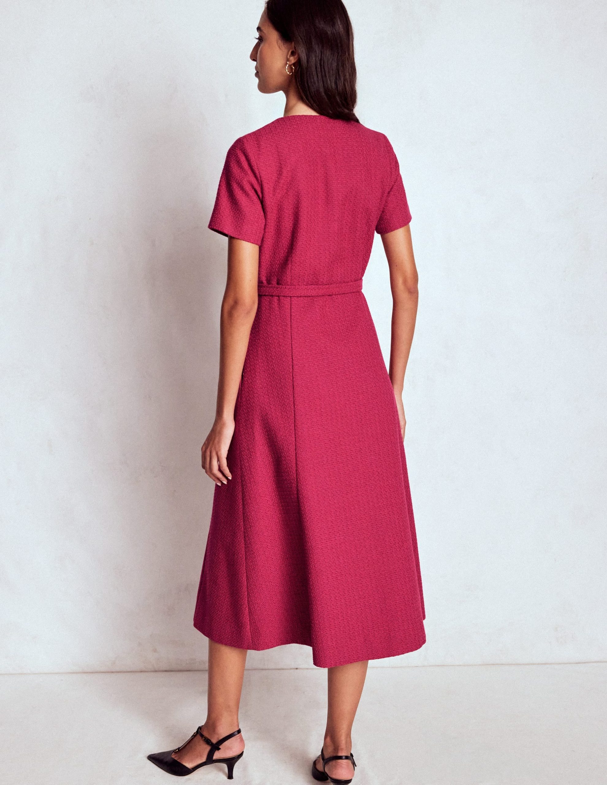 Charlotte Cotton Midi Dress-Bright Cherry - Image 3