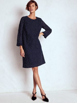 Lace Occasion Mini Dress-Navy