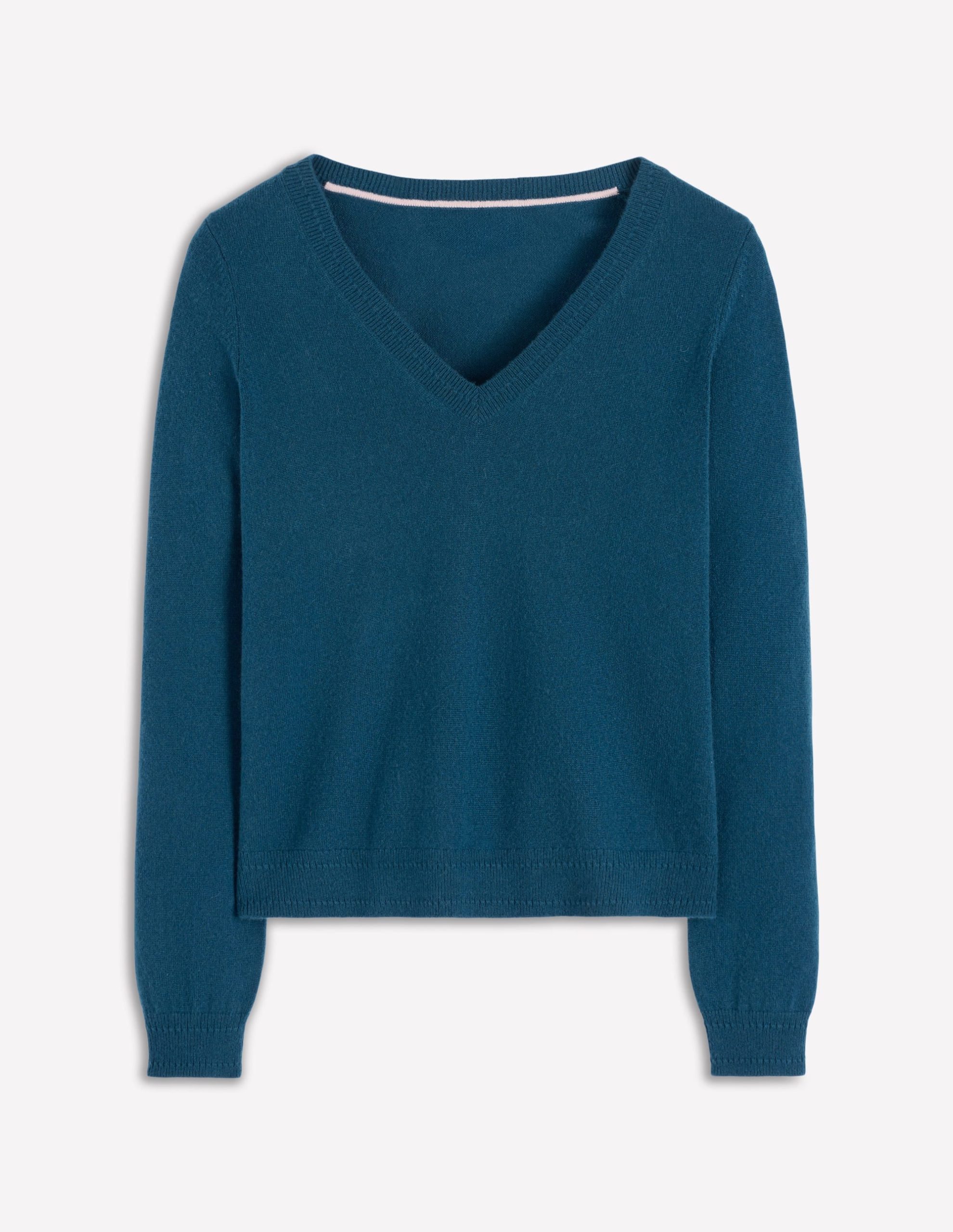 Eva Cashmere V-neck Jumper-Harbour Bue - Image 5