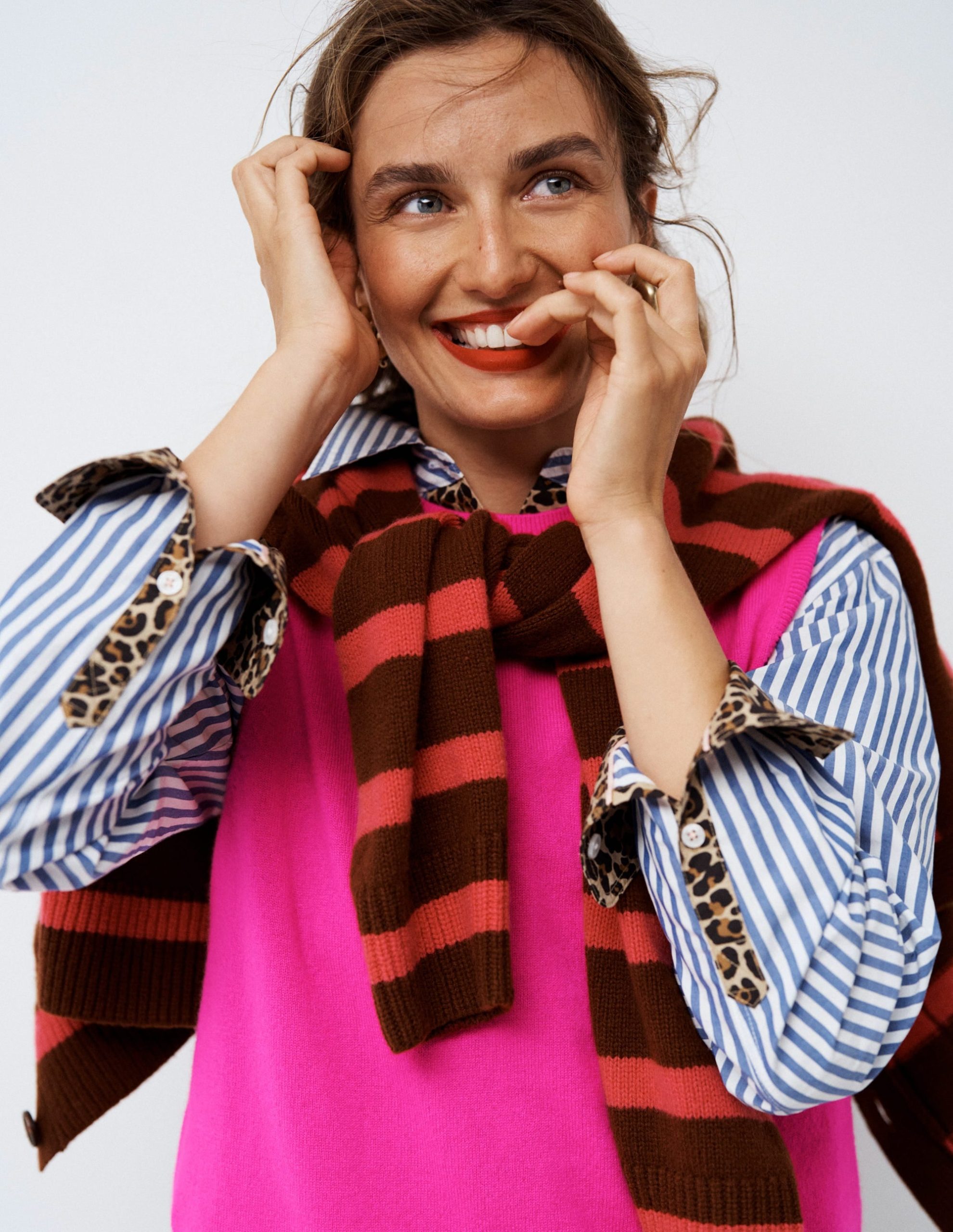 Eva Cashmere Tank-Pop Pansy - Image 6