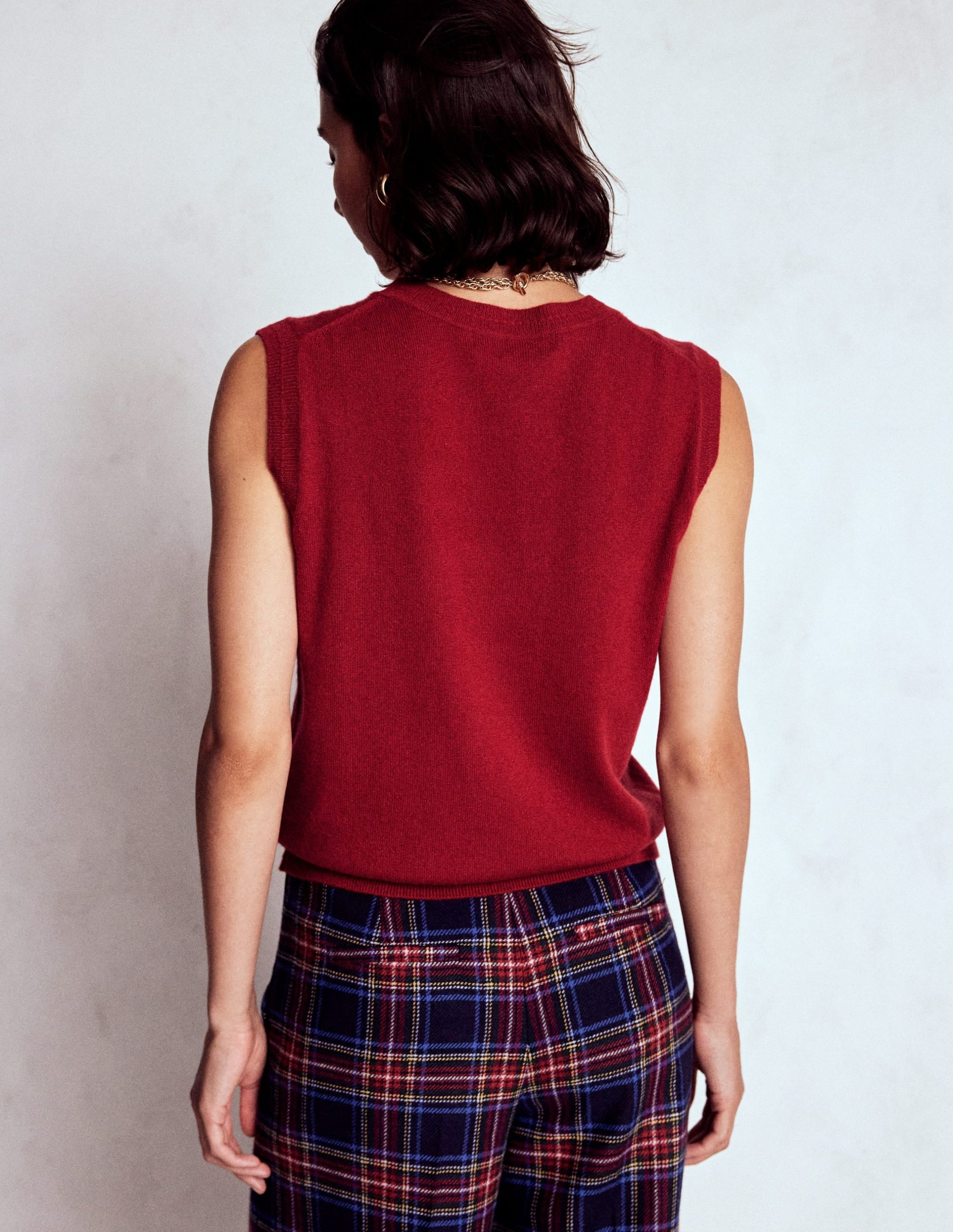 Eva Cashmere Tank-Red Liquorice - Image 3