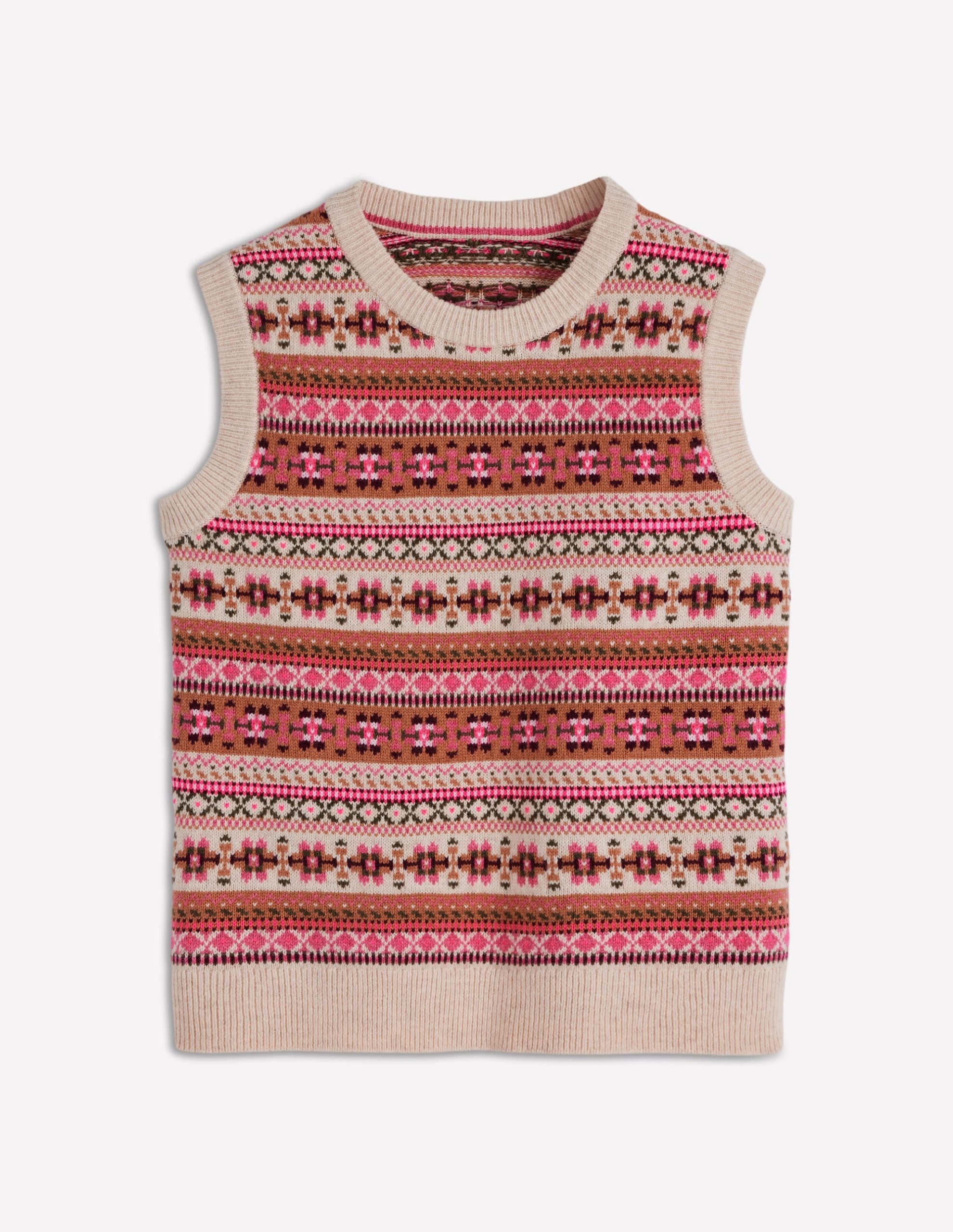 Edie Fair Isle Tank-Pink Heritage Fair Isle - Image 6