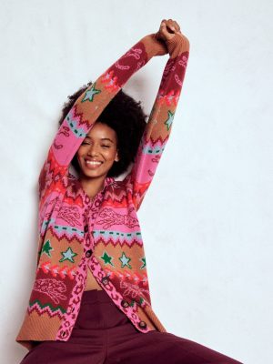 Quinn Boyfriend Cardigan-Camel. Cheetahs