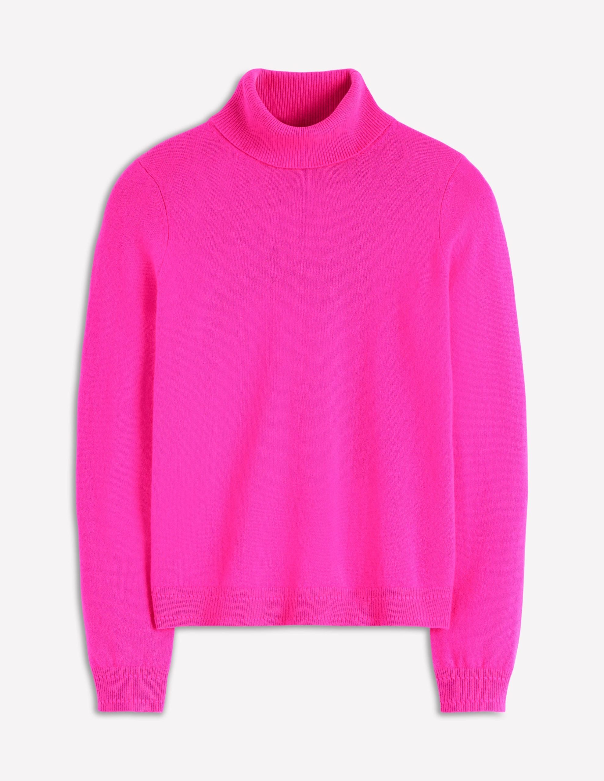Eva Cashmere Roll Neck Jumper-Pop Pansy - Image 5