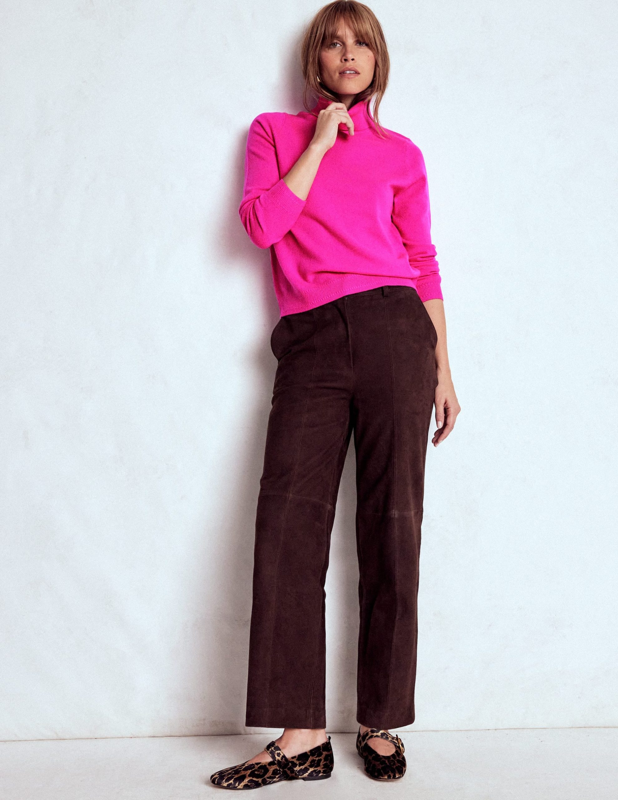 Eva Cashmere Roll Neck Jumper-Pop Pansy - Image 4