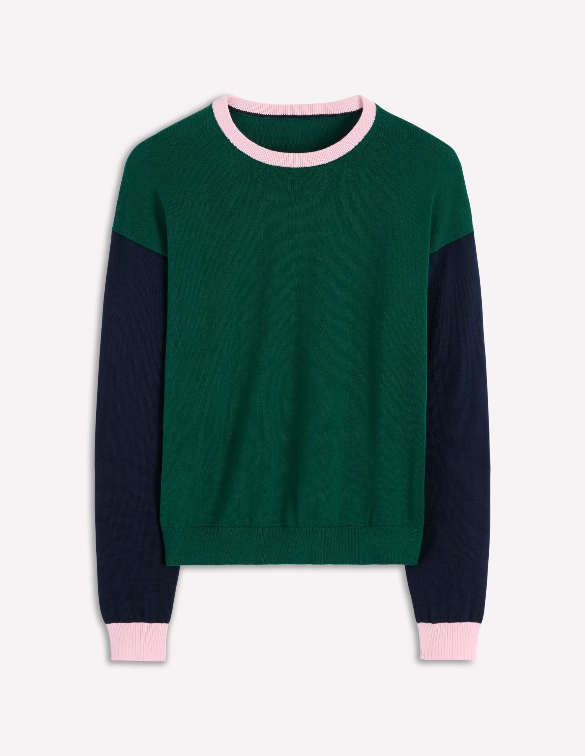 Lara Relaxed Cotton Jumper-Emerald Night. Navy - Image 5