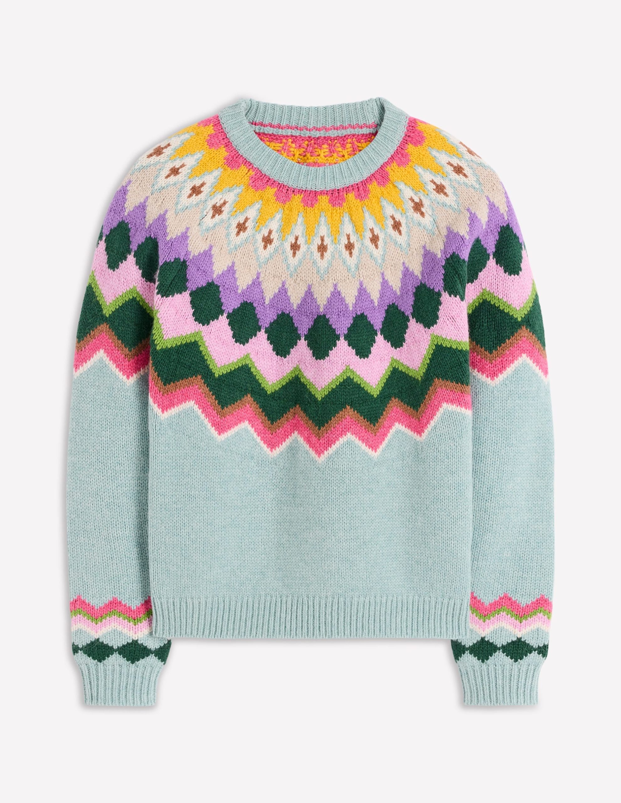 Eleanor Fair Isle Jumper-Tourmaline Blue Melange - Image 8