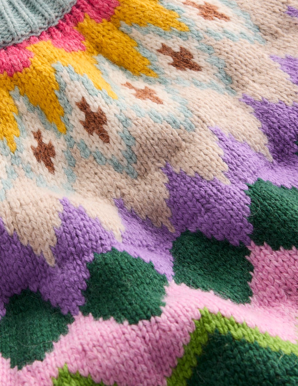 Eleanor Fair Isle Jumper-Tourmaline Blue Melange - Image 9