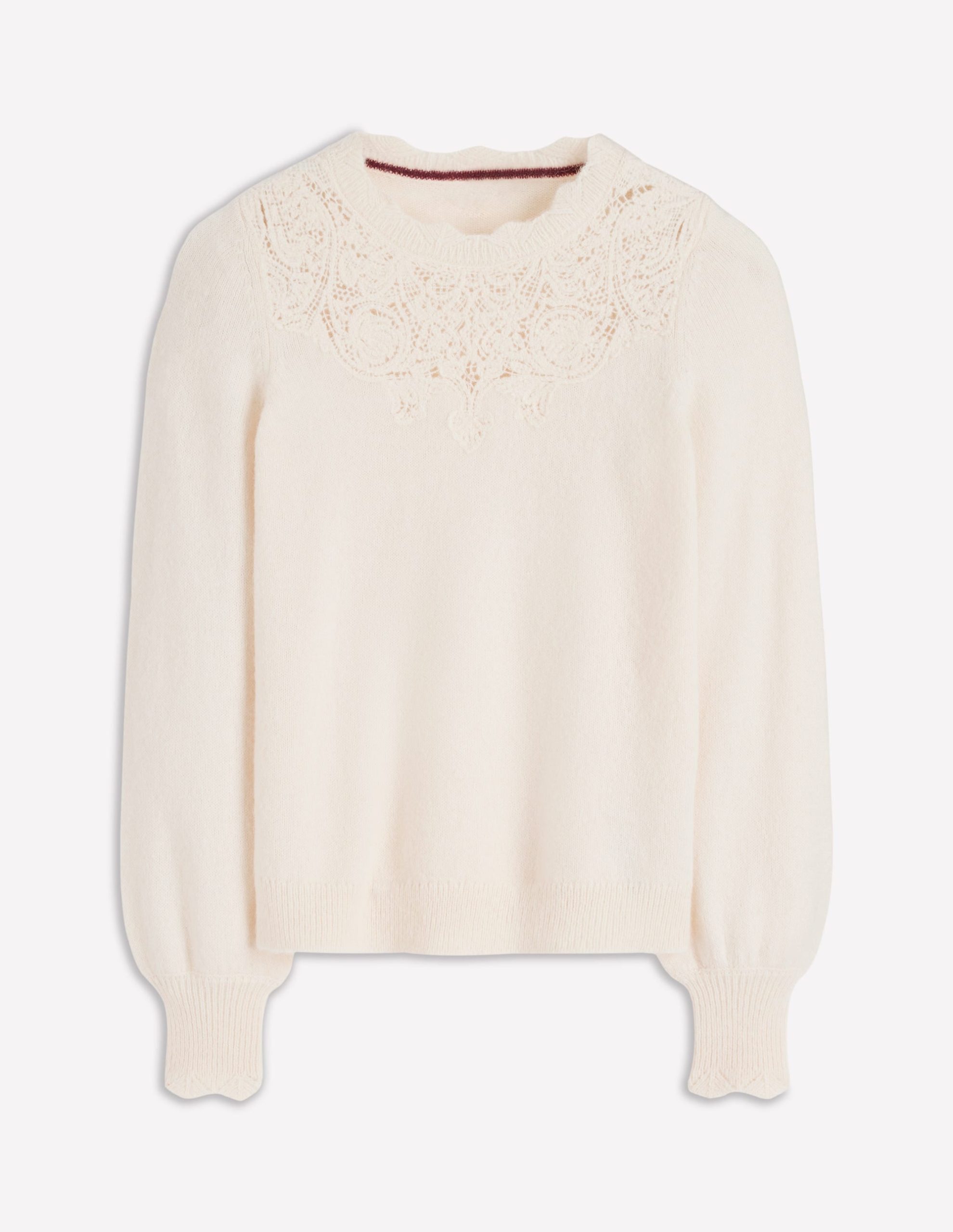Fluffy Embroidered Jumper-Almond Milk - Image 7