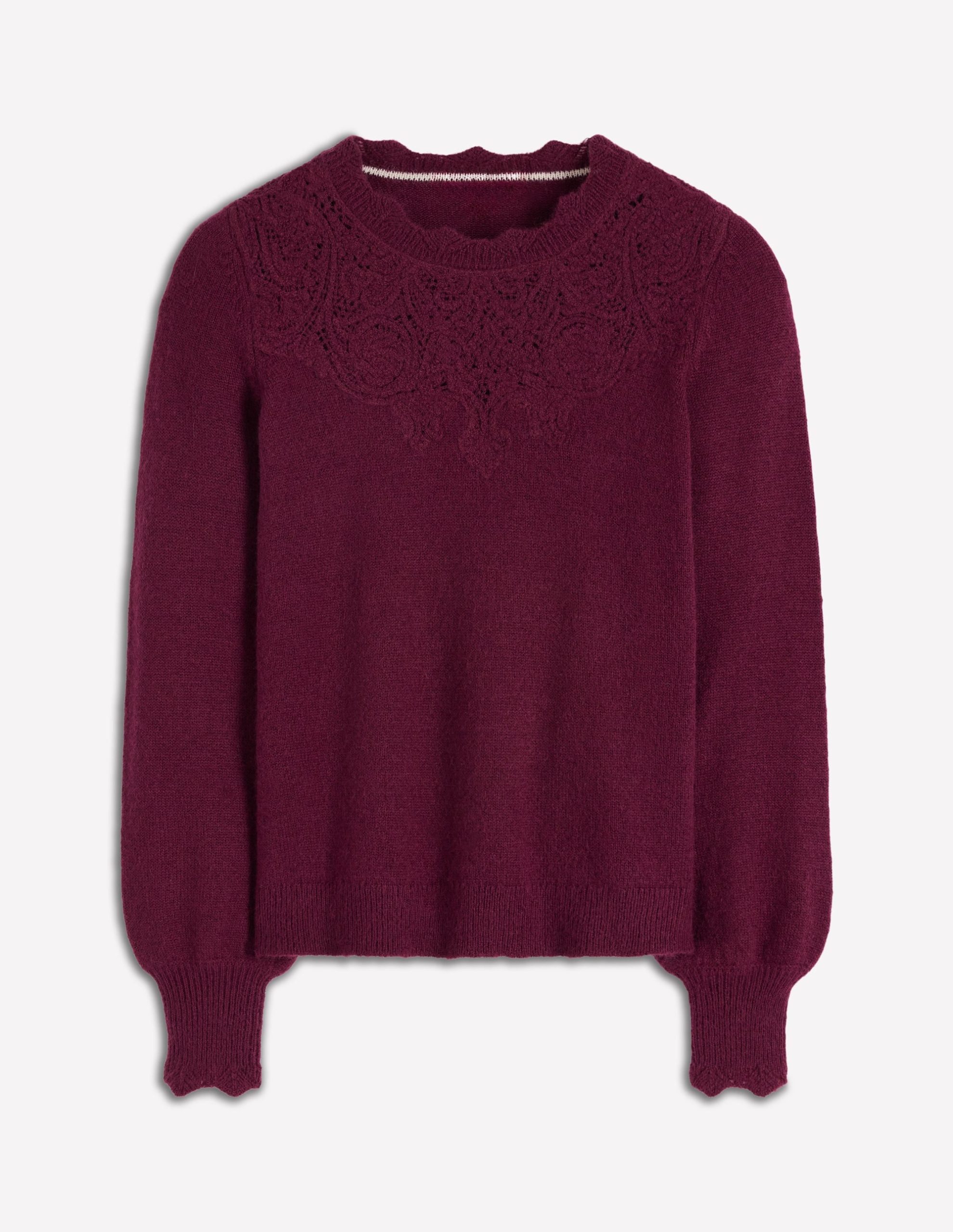 Fluffy Embroidered Jumper-Deep Wisteria - Image 5