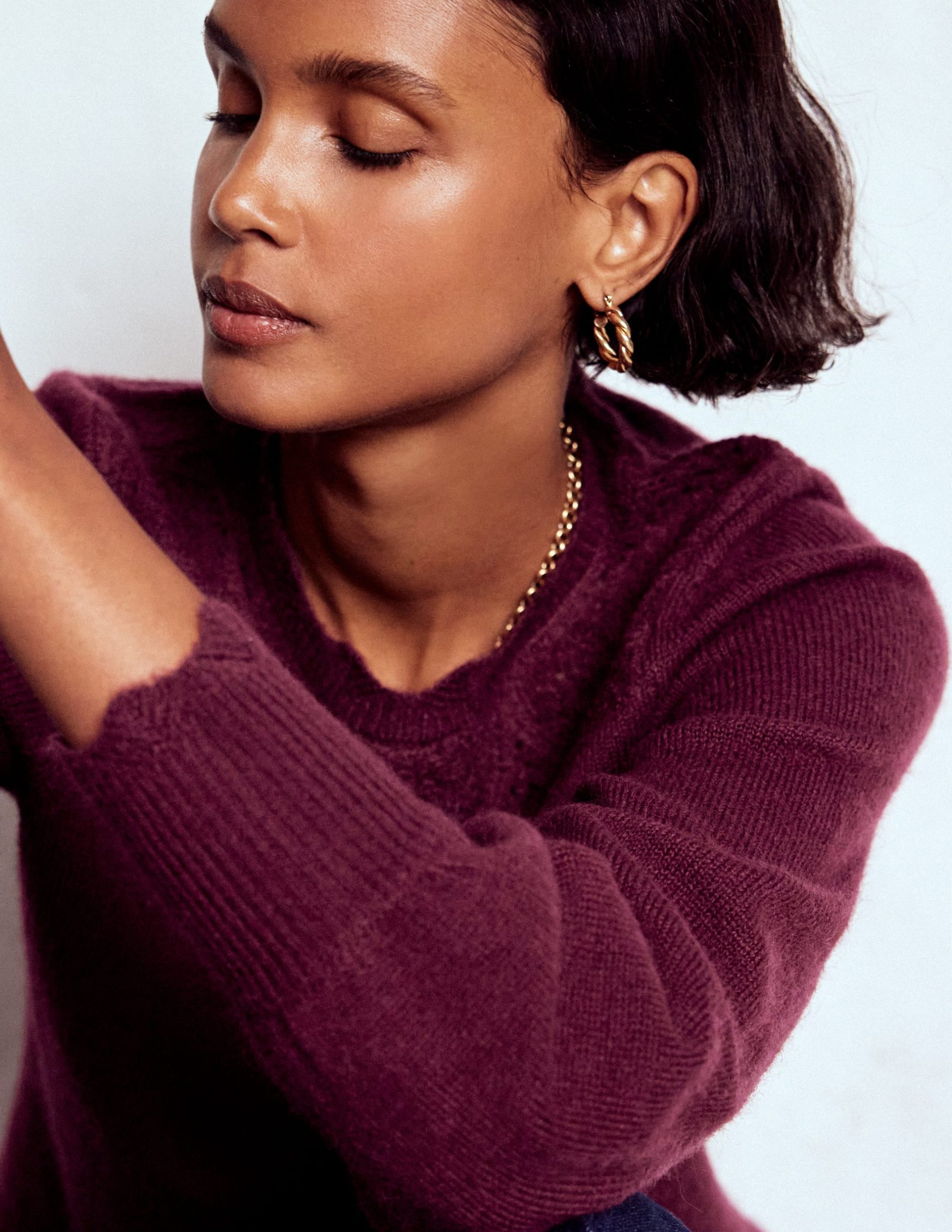 Fluffy Embroidered Jumper-Deep Wisteria - Image 2