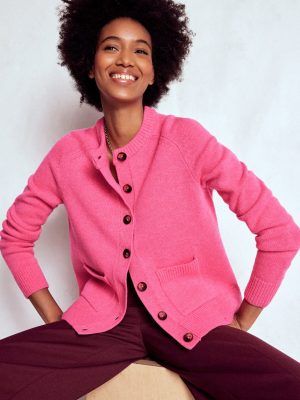 Marion Merino Cardigan-Rose Pink