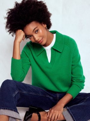 Marion Merino Henley Jumper-Rich Emerald
