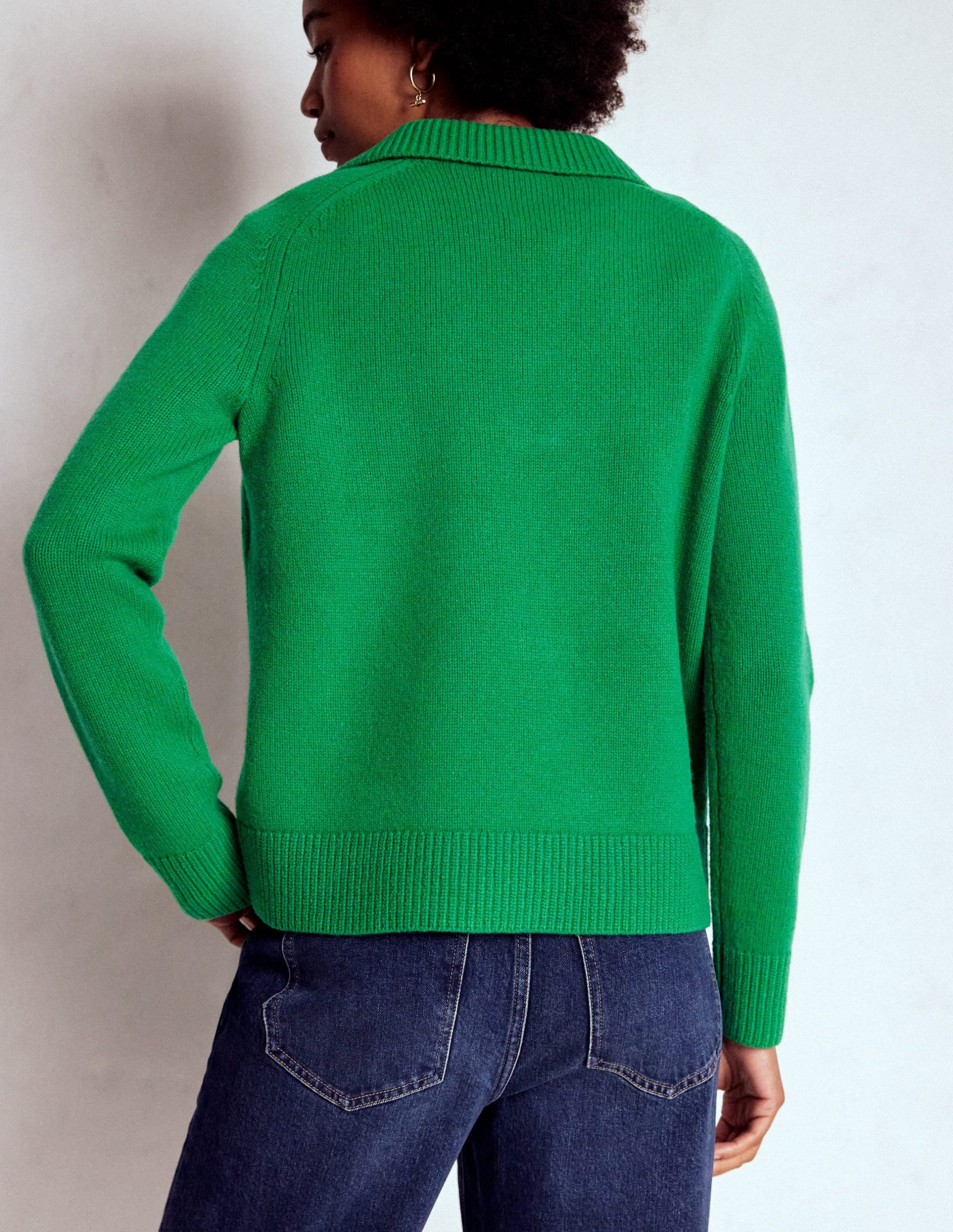 Marion Merino Henley Jumper-Rich Emerald - Image 3