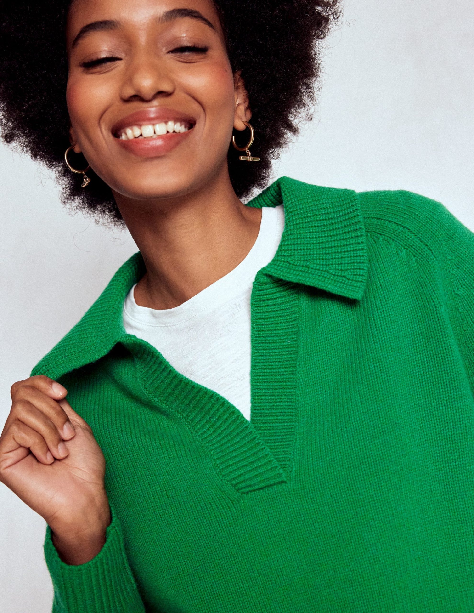 Marion Merino Henley Jumper-Rich Emerald - Image 4