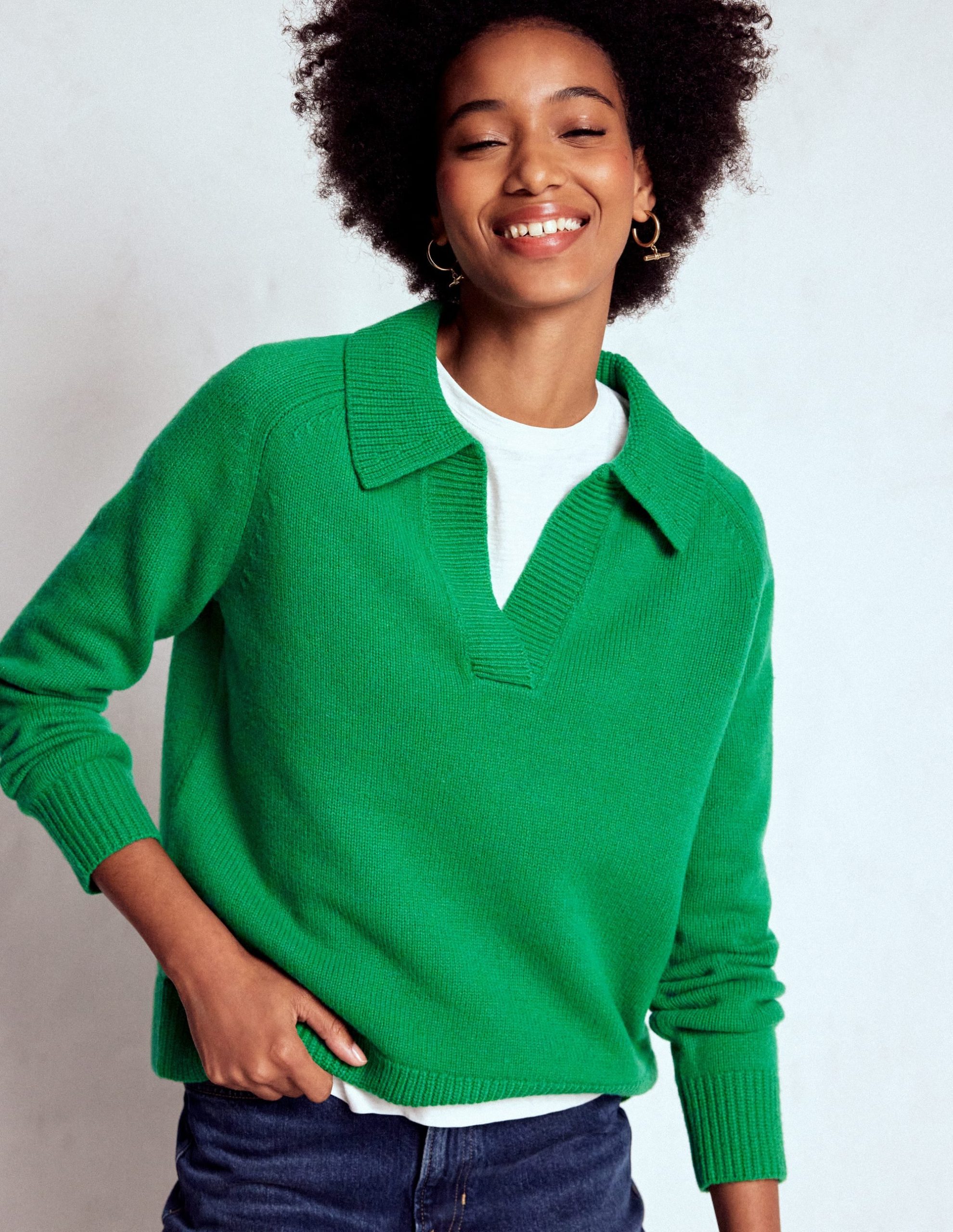 Marion Merino Henley Jumper-Rich Emerald - Image 5