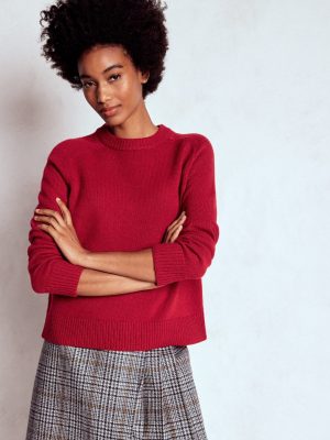Marion Merino Sweater-Crimson Red