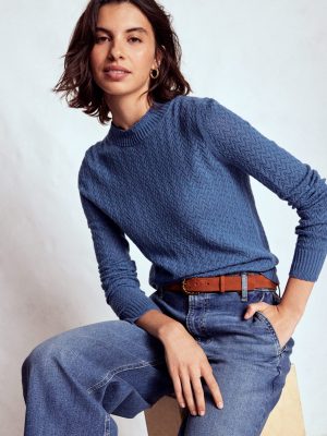 Diane Pointelle Jumper-Denim Blue