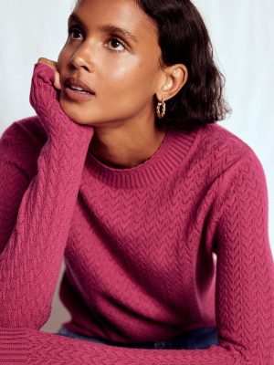 Diane Pointelle Jumper-Bright Cherry