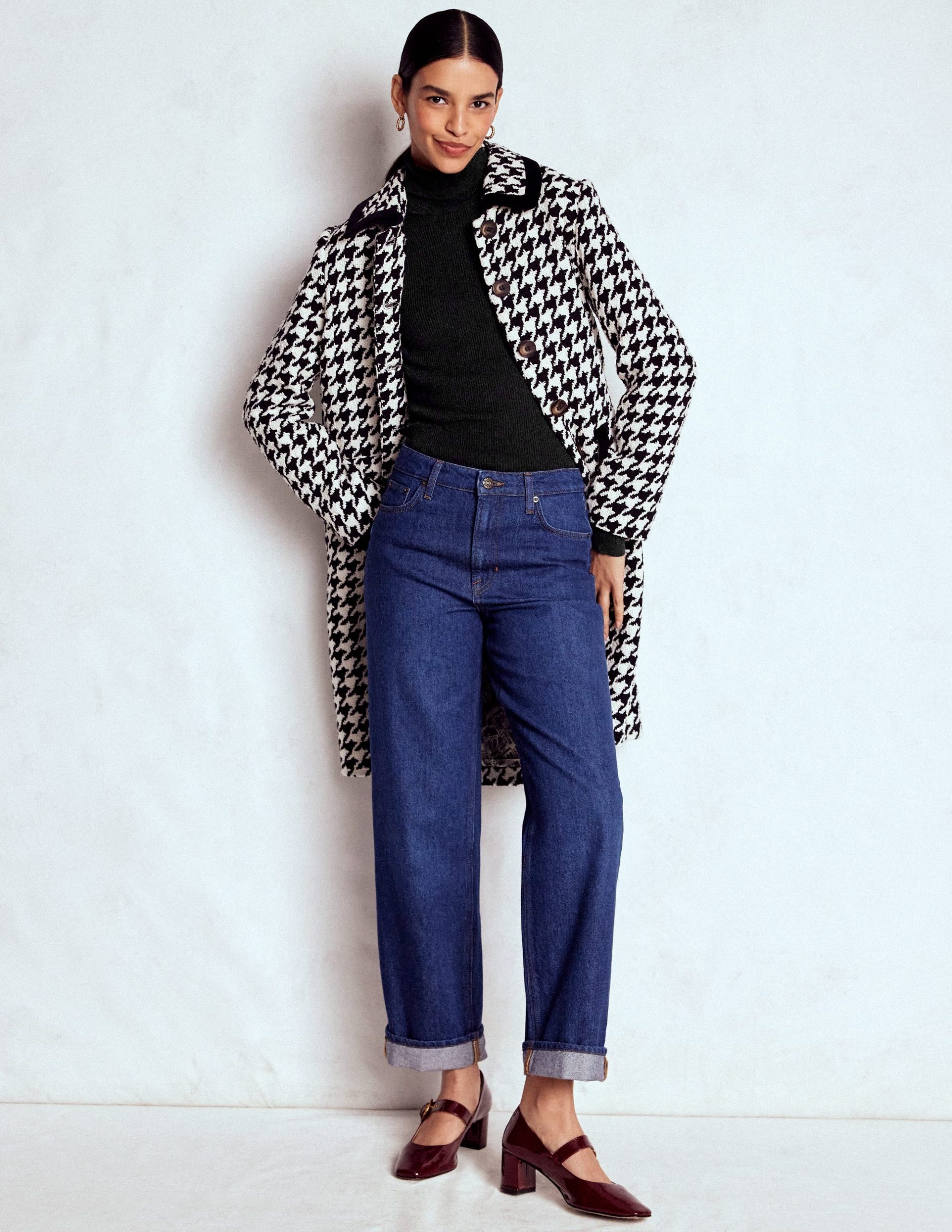 Emilia Cotton Roll Neck Jumper-Black - Image 4