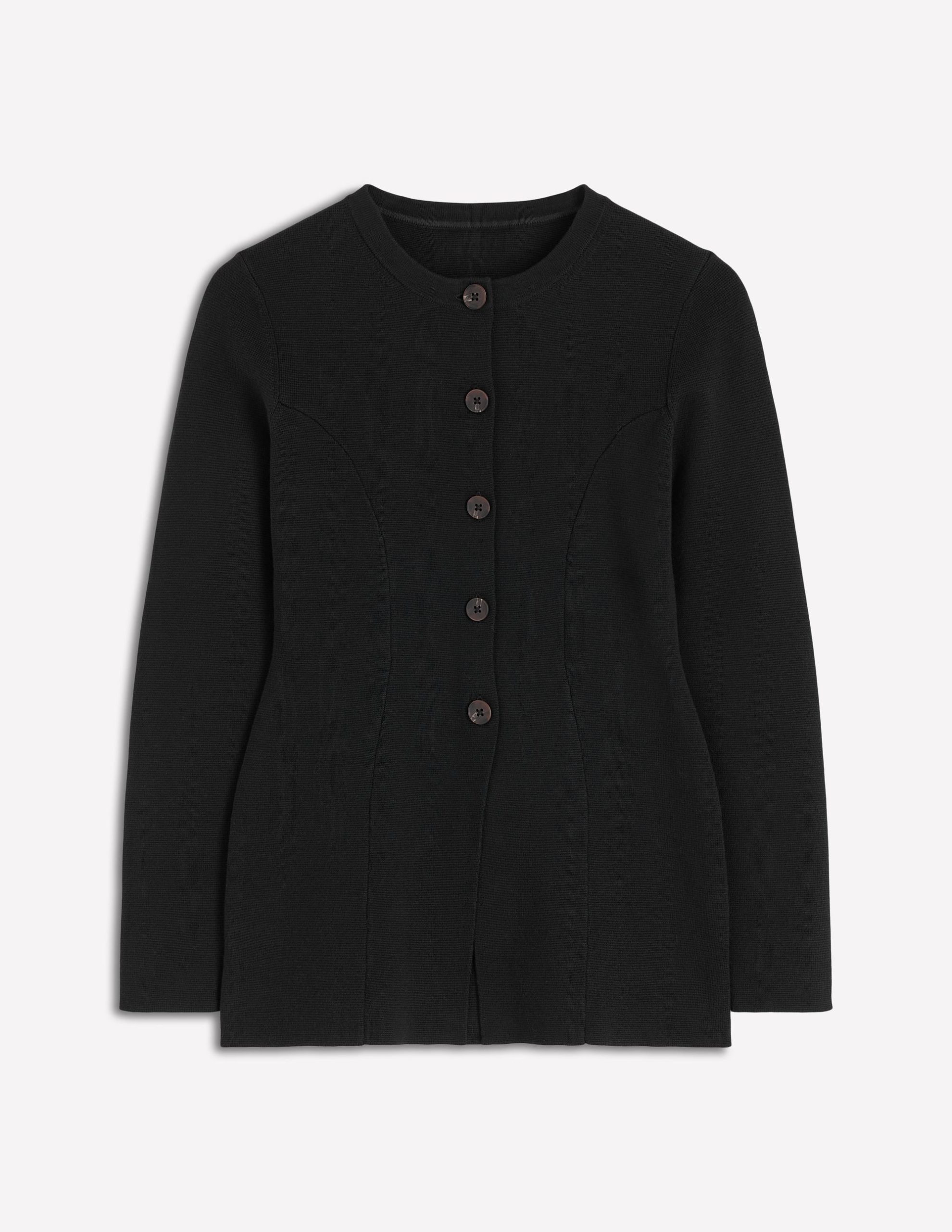 Joanna Fitted Knitted Jacket-Black - Image 5