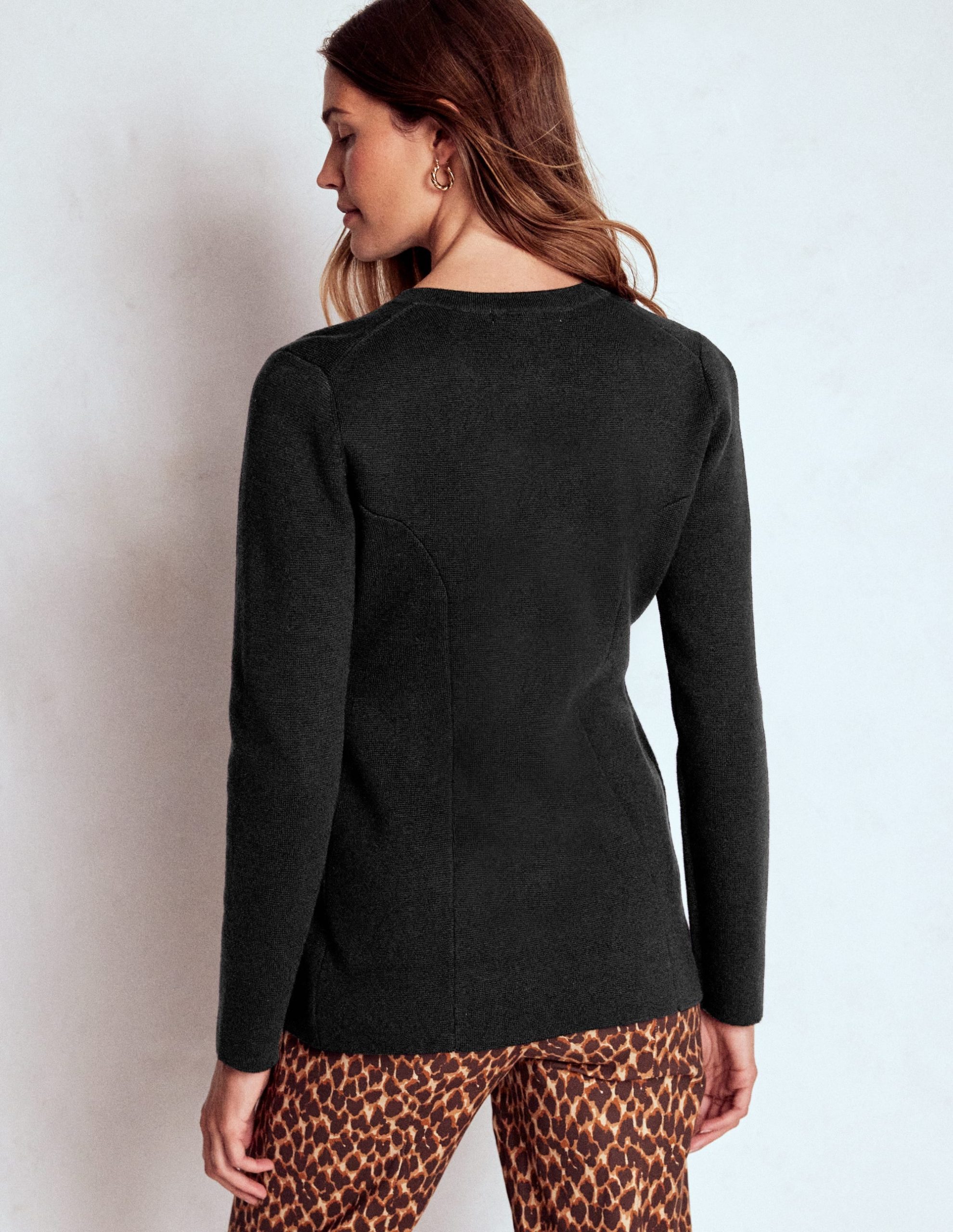 Joanna Fitted Knitted Jacket-Black - Image 3