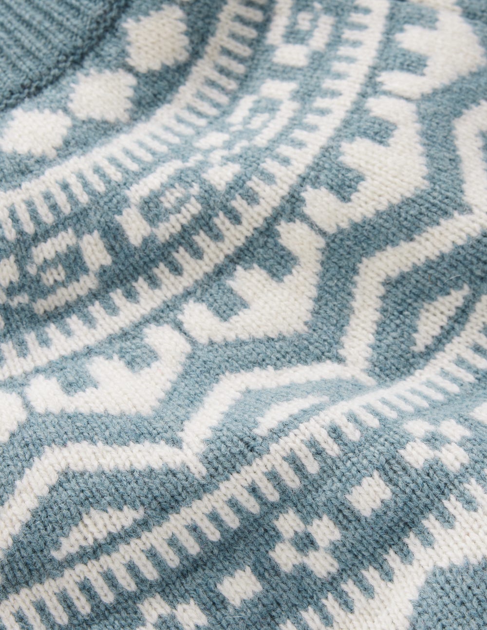 Marion Merino High Neck Jumper-Cloud Blue. Fair Isle - Image 7
