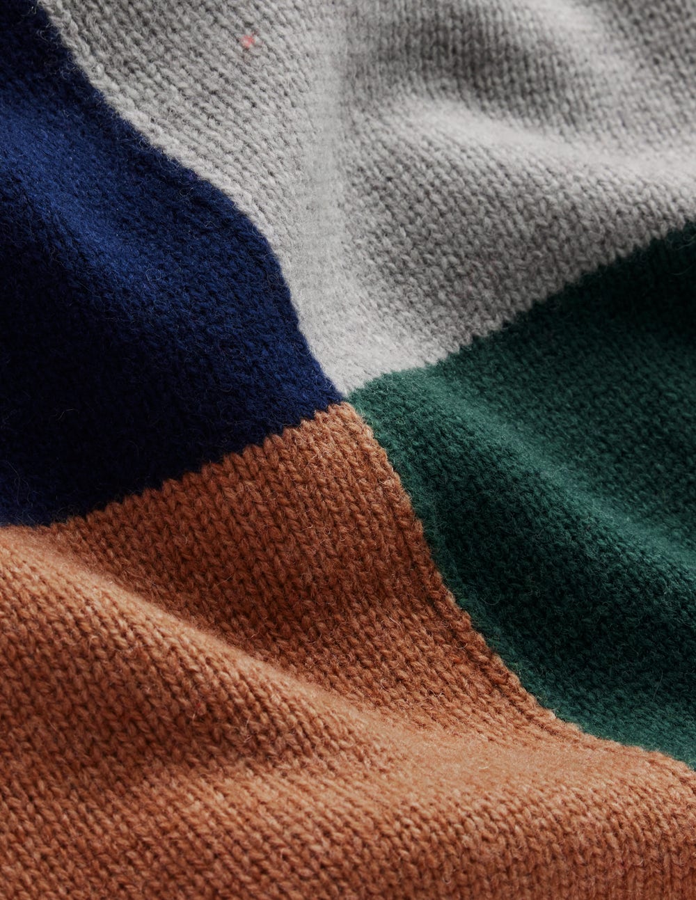 Polly Merino Roll Neck Jumper-Grey Marl Check - Image 8