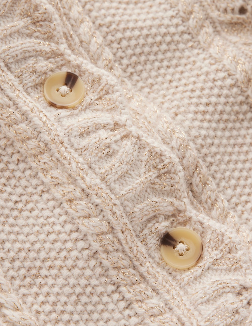 Velvet Bow Cable Cardigan-Gold Sparkle - Image 8