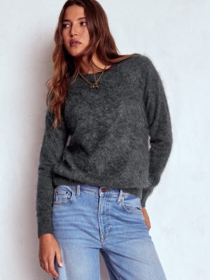Brushed Cashmere Jumper-Slate Grey