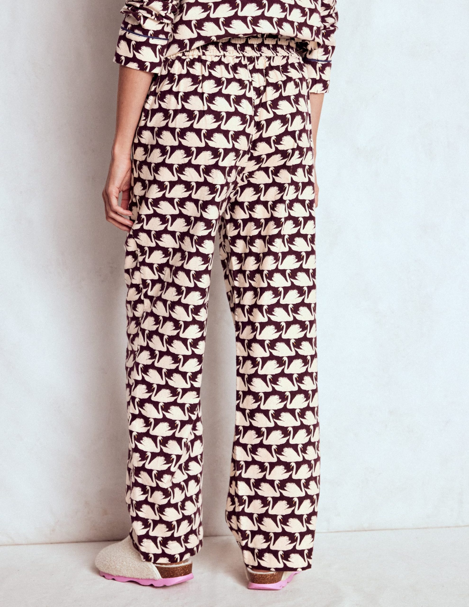 Brushed Cotton Pyjama Pants-Winetasting. Geo Swan - Image 3