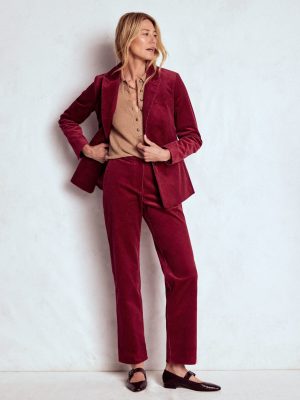 Canonbury Cord Pants-Burgundy Red