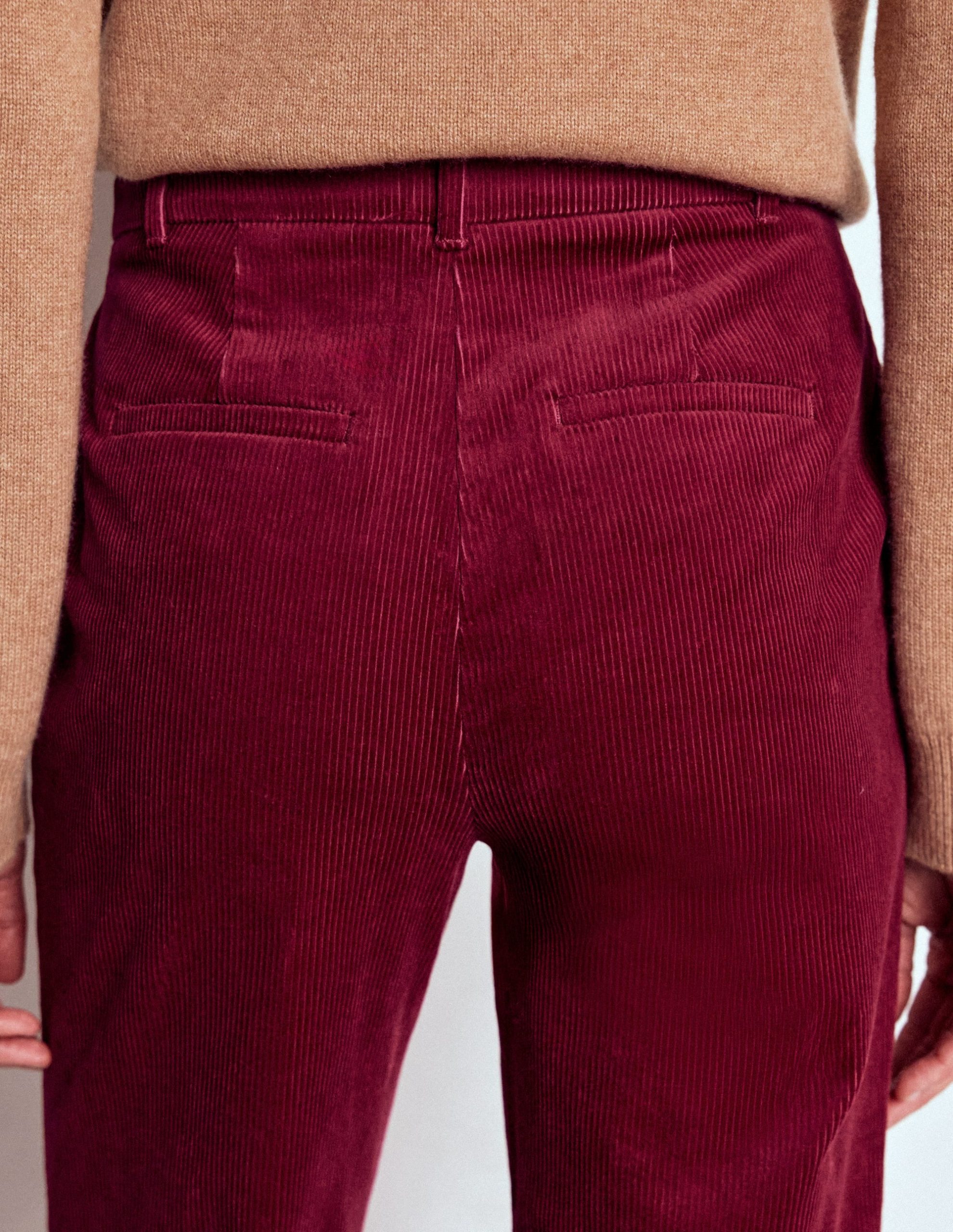 Canonbury Cord Trousers-Burgundy Red - Image 3