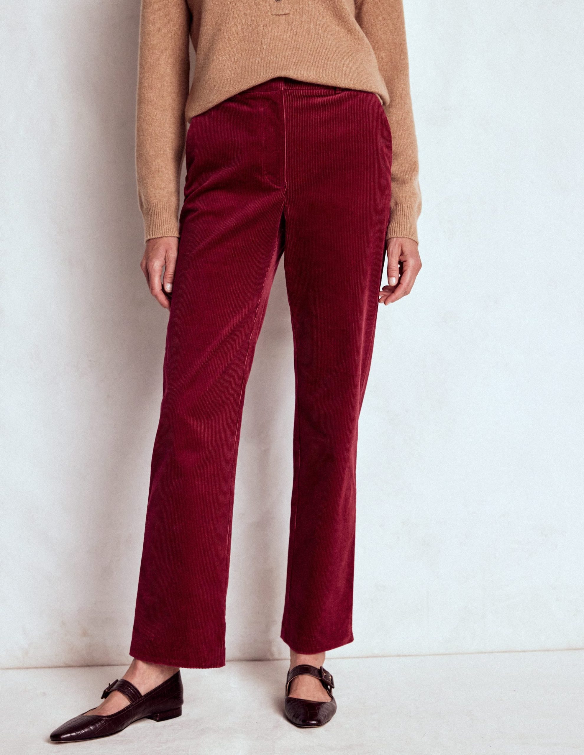 Canonbury Cord Trousers-Burgundy Red - Image 5