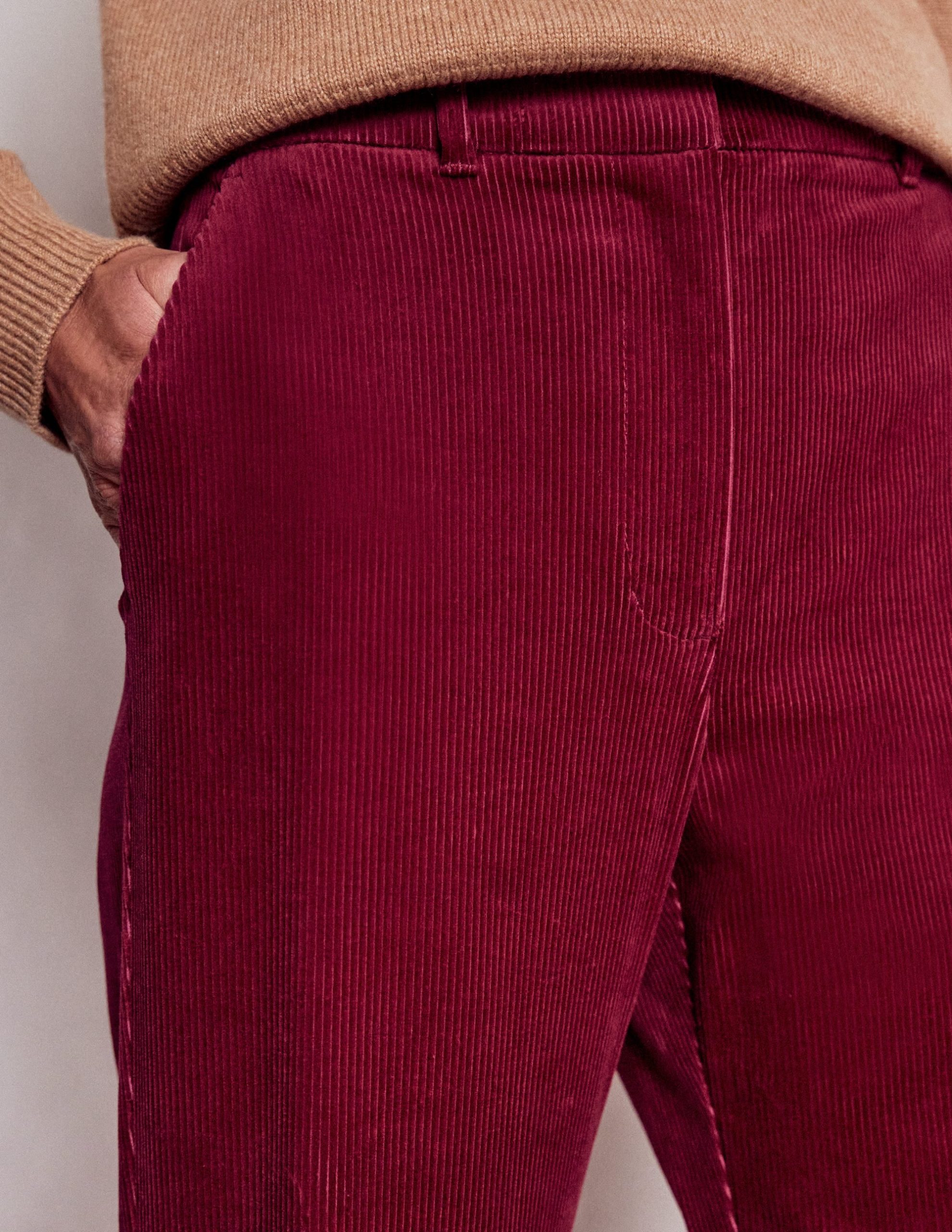 Canonbury Cord Trousers-Burgundy Red - Image 6