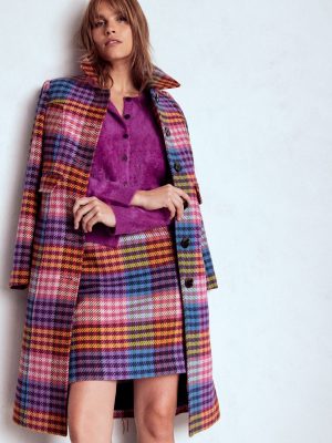 Gia Wool Skirt-Rainbow Blanket MultiGingham