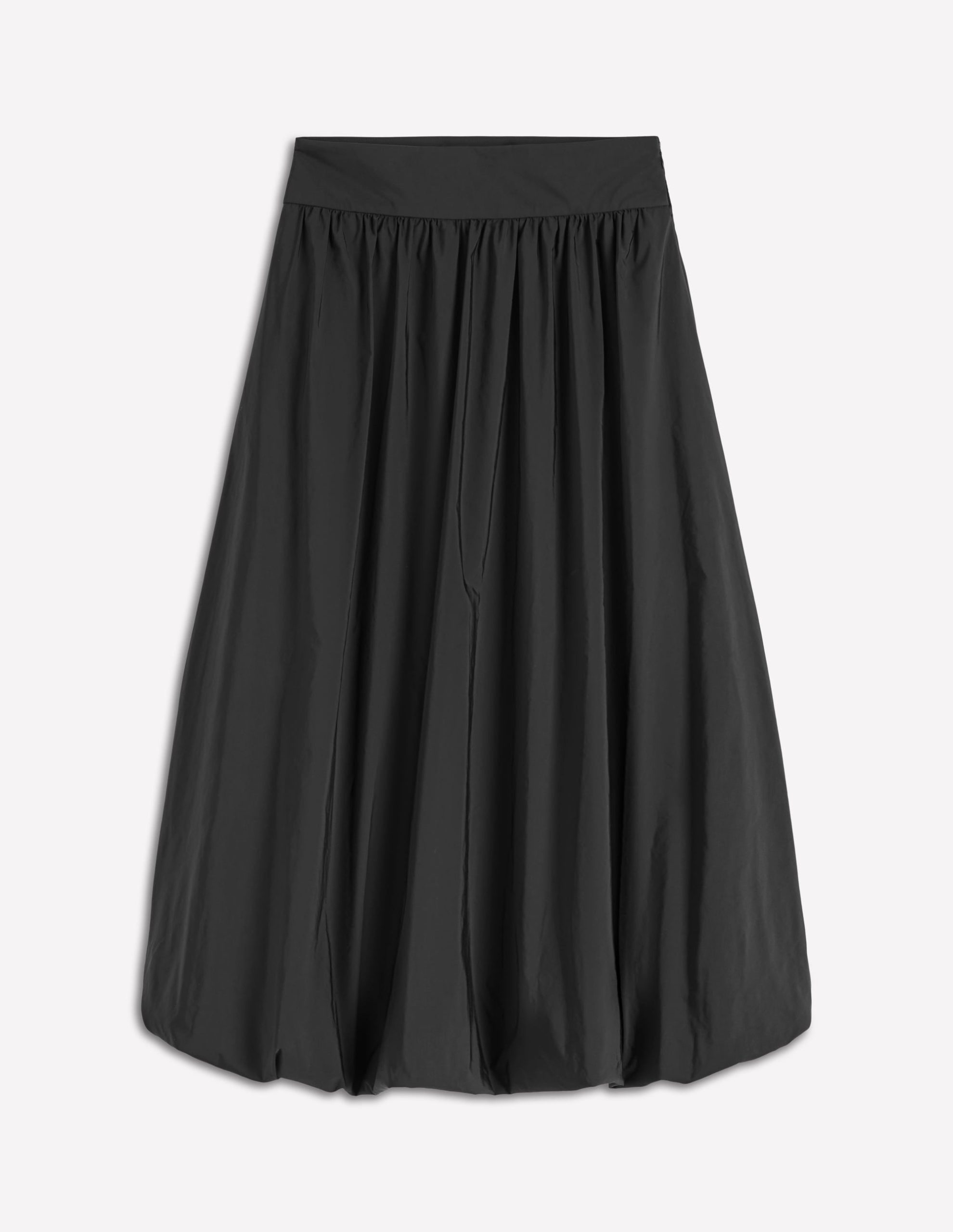 Bubble Hem Midi Skirt-Black - Image 7