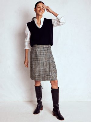 Helen Wool Kilt Skirt-Blue and Grey Prince of Wales