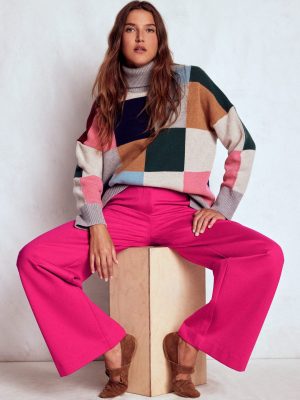 Belgravia Ponte Pants-Vibrant Pink