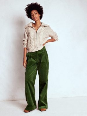 Kensington Cord Pants-Green Fir