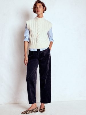 Bloomsbury Cord Pants-NAVY