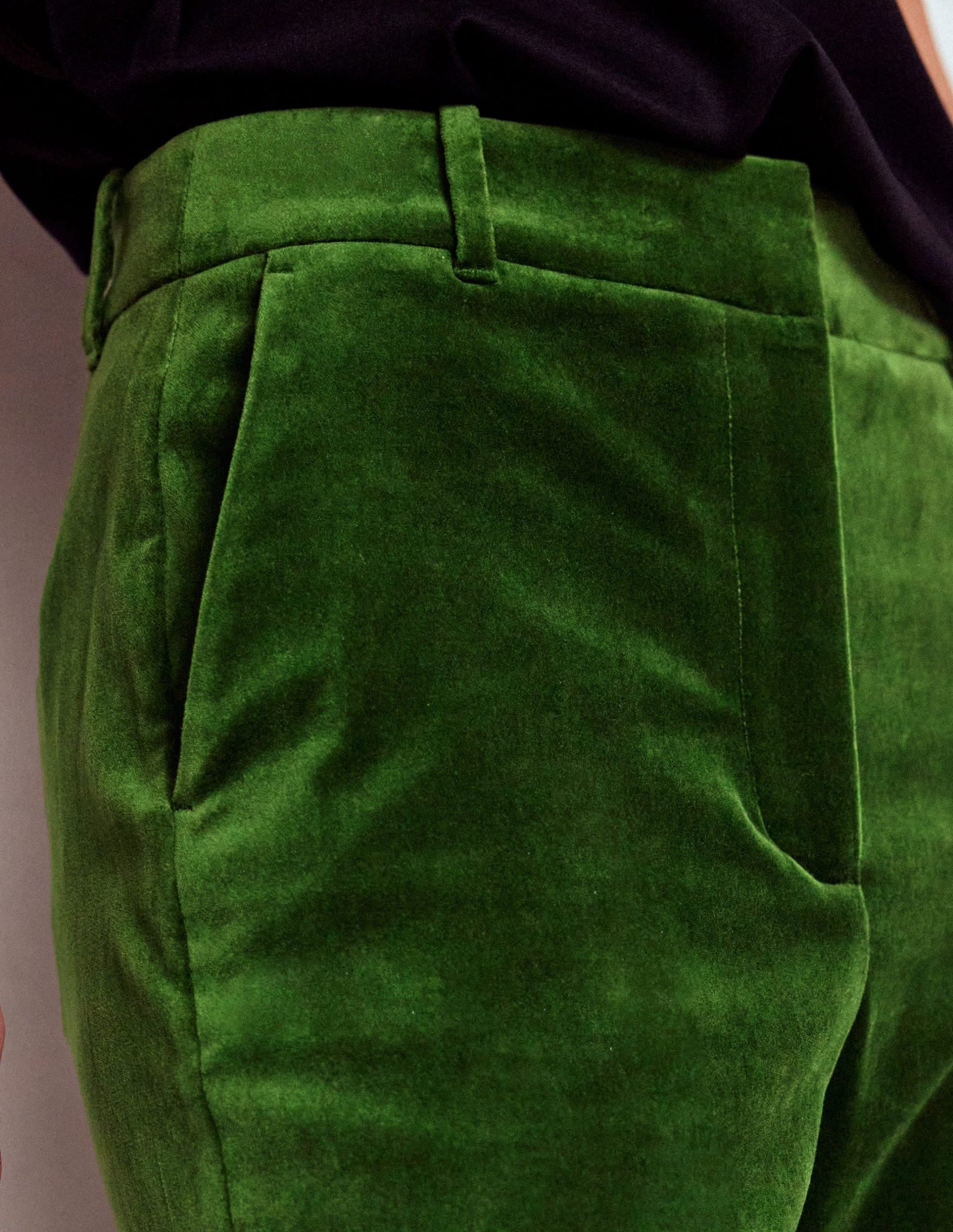 Canonbury Velvet Trousers-Green Fir - Image 2