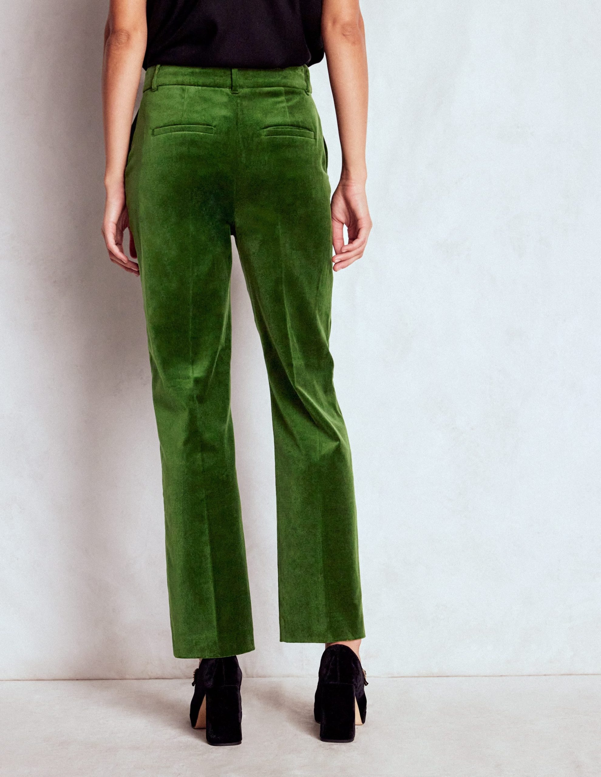 Canonbury Velvet Trousers-Green Fir - Image 3