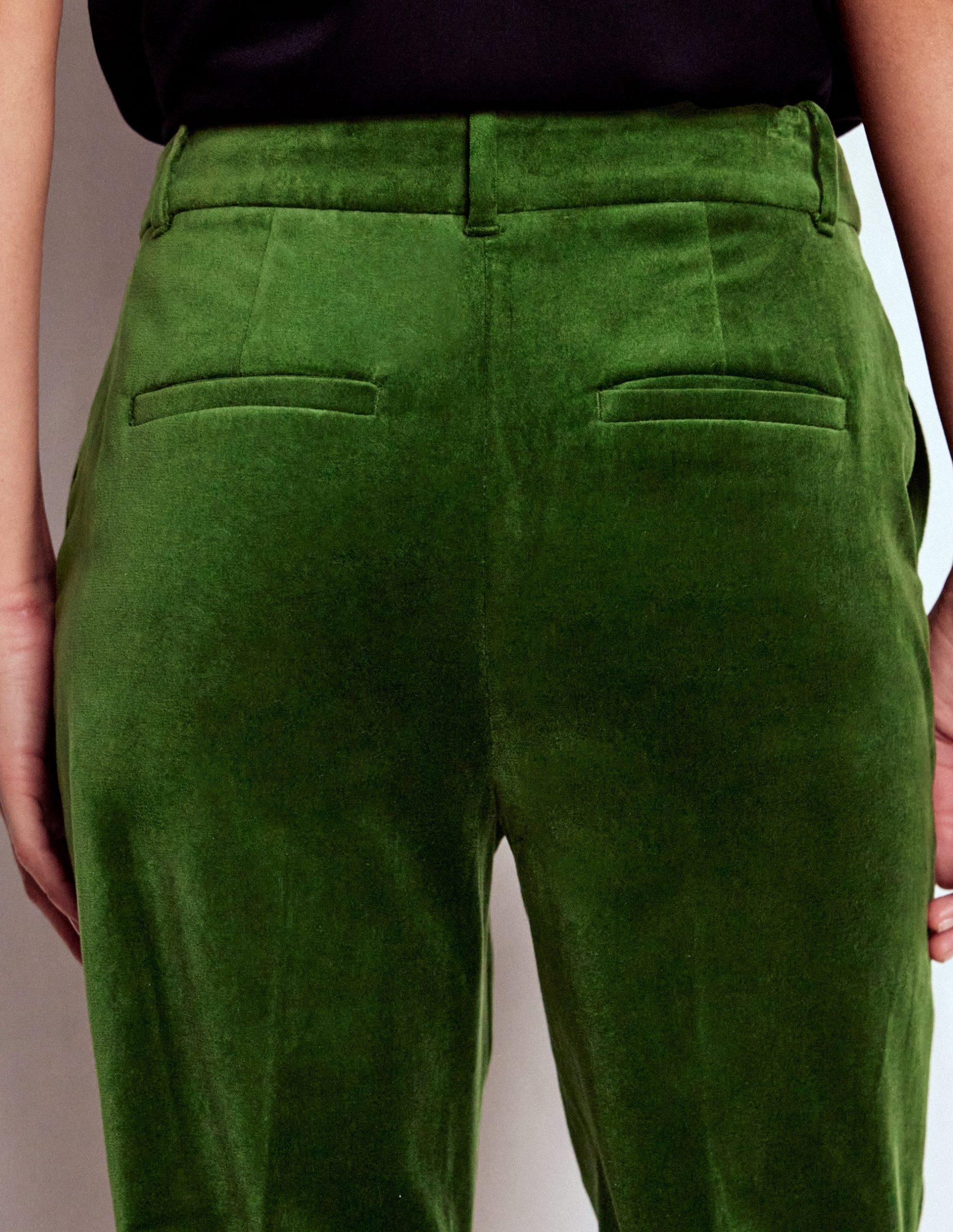 Canonbury Velvet Trousers-Green Fir - Image 4
